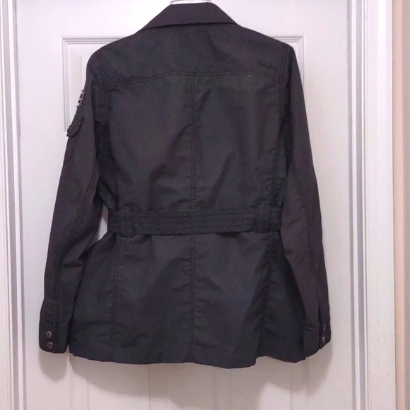 Cabela's Women's Charcoal Canvas Belted Jacket Size L - Picture 7 of 10